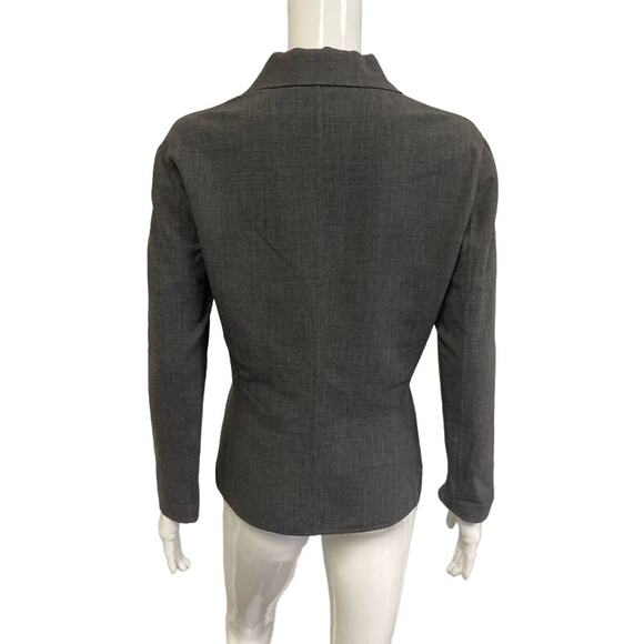 CELINE Gray Wool Collared Button Closure Long Sleeves Blazer Jacket 40 US 8 - Picture 2 of 4